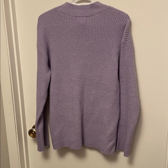 Open Edit Lavender Ribbed Sweater Size Small - Picture 7 of 9